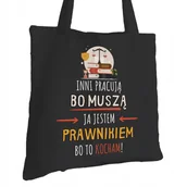 Torby i wózki na zakupy - Torba Bawełniana dla Prawnika Czarna Na Prezent ekologiczna Trwały Nadruk - miniaturka - grafika 1