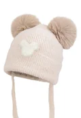 Czapki dla dzieci - Dziewczęca czapka na zimę FULVIA z dwoma pomponami ivory - miniaturka - grafika 1