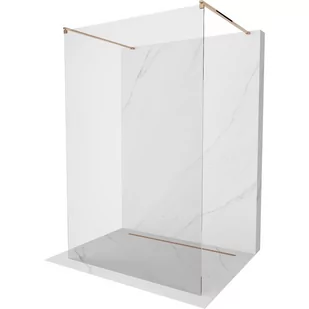 Mexen Kioto ścianka prysznicowa wolnostojąca 160 x 200 cm, transparent 8 mm, różowe złoto - Ścianki i drzwi prysznicowe - miniaturka - grafika 1