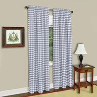 Zasłony - Achim Home Furnishings Pojedyncza zasłona okienna w kratkę Buffalo 102 x 160 cm, szara i biała, BCPN63GY12 - miniaturka - grafika 1