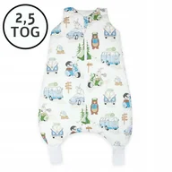 Śpiworki dla dzieci - CAŁOROCZNY ŚPIWOREK Z NOGAWKAMI 56-68 XS 2,5 TOG BAWEŁNA100% PRODUKT POLSKI - miniaturka - grafika 1