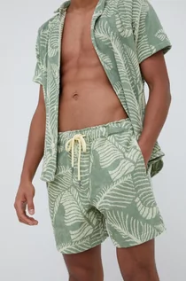 Kąpielówki męskie - Oas szorty plażowe bawełniane kolor zielony - grafika 1