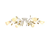 Lampy sufitowe - Brilagi - Żyrandol natynkowy FLORA 6xE14/60W/230V złoty/kremowy/patyna - miniaturka - grafika 1