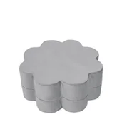 Fotele i pufy dla dzieci - MISIOO Pufa kwiatowa dla dzieci, worek do siedzenia dla dzieci, do pokoju dziecięcego, aksamitna pufa z pianki, meble dziecięce, łatwe do prania, lekkie i eleganckie, 54 x 54 x 25 cm, szara - miniaturka - grafika 1