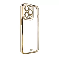Etui i futerały do telefonów - Fashion Case etui do Samsung Galaxy A13 5G żelowy pokrowiec ze złotą ramką biały - miniaturka - grafika 1