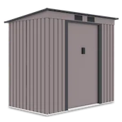 Altany ogrodowe - Szopa narzędziowa OREGON 201x121cm Warm Grey, metalowa, z przesuwanymi drzwiami, idealna do przechowywania narzędzi ogrodowych i sprzętu Hardmaister - miniaturka - grafika 1