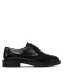 Półbuty damskie - Tommy Hilfiger Oxfordy Brogue FW0FW08818 Czarny - miniaturka - grafika 1
