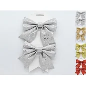 Ozdoby bożonarodzeniowe - Kokarda brokatowa 14 x 13 cm 2 sztuki mix kolorów - miniaturka - grafika 1