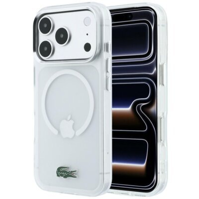Etui LACOSTE IML Frosted Laquer Logo MagSafe do Apple iPhone 17 Pro Max/18 Pro Max Przezroczysty