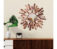 Lustra - Lustro ścienne SŁOŃCE śr. 75 cm brązowe - miniaturka - grafika 1