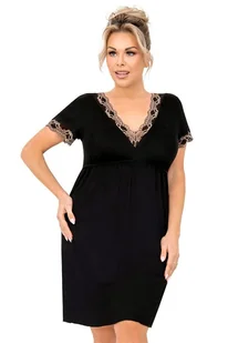 Luksusowa wiskozowa halka Hana czarna plus size 4XL - Pudełko podarunkowe - Bielizna nocna - miniaturka - grafika 1