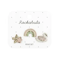 Biżuteria dla dzieci - Rockahula Kids pierścionki dla dziewczynki 3 szt Enchanted Rainbow And Swan Ring - miniaturka - grafika 1