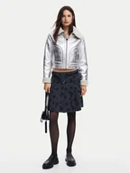 Kurtki damskie - Desigual Kurtka z imitacji skóry Londres 24WWEW32 Srebrny Regular Fit - miniaturka - grafika 1