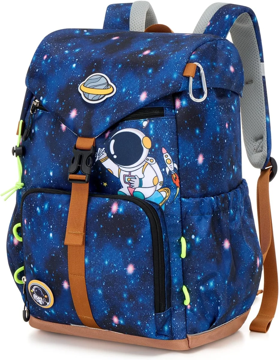 Plecak szkolny ergonomiczny astronauta niebieski M odblaski