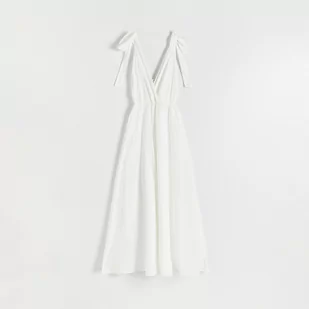 Reserved - Sukienka maxi z bawełny - Biały - Sukienki - miniaturka - grafika 1
