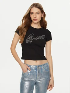 Guess T-Shirt W5RI68 KA0H1 Czarny Regular Fit - Koszulki i topy damskie - miniaturka - grafika 1