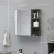 Szafki łazienkowe - The Living Store Szafka łazienkowa z lustrem betonowa szara 62,5x20,5x64 cm materiał drewnopochodny - miniaturka - grafika 1