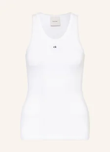 Calvin Klein Top weiss - Koszulki i topy damskie - miniaturka - grafika 1