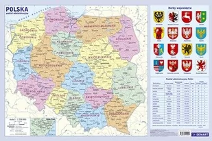 DEMART Podkładka edukacyjna Mapa administracyjna Polski - DEMART - Podkładki na biurko - miniaturka - grafika 1