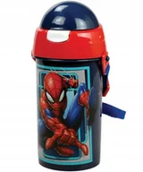 Bidony dla dzieci - bidon ze słomką na wodę Spiderman 500 ml z paskiem - miniaturka - grafika 1