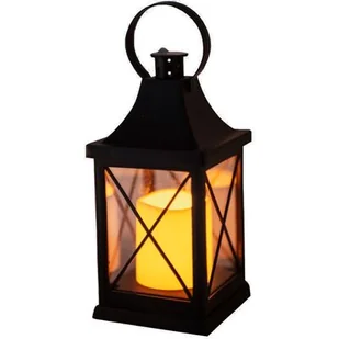 Latarnia świeca LED ciepłe białe światło 23 cm czarna - Świece - miniaturka - grafika 1