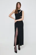 Sukienki - Patrizia Pepe sukienka kolor czarny maxi dopasowana - miniaturka - grafika 1