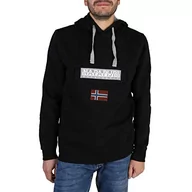 Bluzy męskie - Napapijri Męska bluza z kapturem, czarny (Black 041), XXS - miniaturka - grafika 1