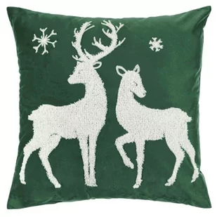 Poszewka 45 x 45 Świąteczna Deer Butelkowy - Pozostałe akcesoria świąteczne - miniaturka - grafika 1