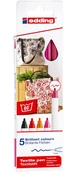 Markery permanentne - Edding 4600 na przybory do pisania do tekstyliów, zestaw 5-cz. 4-4600-5999 - miniaturka - grafika 1