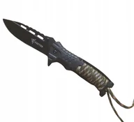 Noże - Nóż składany survival +krzesiwo+gwizdek+paracord - miniaturka - grafika 1