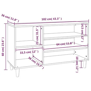 Szafka na buty, szarość betonu, 102x36x60 cm - Szafki na buty - miniaturka - grafika 9