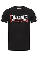 Koszulki męskie - Lonsdale T-shirt męski o regularnym kroju ELPHIN, czarny/biały/czerwony, XXL 117352 - miniaturka - grafika 1