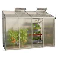 Szklarnie ogrodowe - GFP szklarnia Eden 24 szklarnia przyścienna rama aluminiowa - 294x147 cm - grube panele poliwęglanowe ok. 10 mm - miniaturka - grafika 1