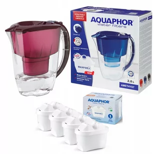 Dzbanek filtrujący Aquaphor Amethyst 2,8 l + 4 wkłady, wiśniowy - Dzbanki filtrujące - miniaturka - grafika 1