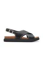 Sandały damskie - Clarks Skórzane sneakersy "Arwell Sling" w kolorze czarnym - miniaturka - grafika 1