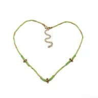 Naszyjniki - Krótki naszyjnik choker z zielonego jadeitu - miniaturka - grafika 1