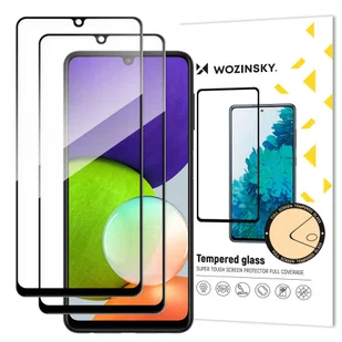 Wozinsky zestaw 2x super wytrzymałe szkło hartowane Full Glue na cały ekran z ramką Case Friendly Samsung Galaxy A22 4G czarny hurtel-76889-0 - Szkła hartowane na telefon - miniaturka - grafika 1