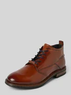Półbuty męskie - Buty derby ze skóry z nadrukiem z logo model ‘Lobo’ - miniaturka - grafika 1