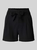 Spodenki damskie - Szorty o kroju regular fit z wiązanym paskiem model ‘LARIS’ - miniaturka - grafika 1