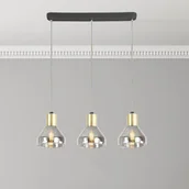 Lampy sufitowe - Candellux Lampa wisząca listwa czarna/złota szkło E14 3x40W Gregory 33-79008 33-79008 - miniaturka - grafika 1