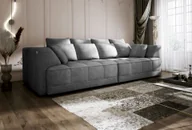 Sofy i kanapy - DOMO-HOME Duża sofa TIGA z elektrycznie rozkładanymi siedziskami 302x136cm| Stylowa i luksusowa Nowoczesny design do Twojego salonu Wygodna sofa rozkładana Kolor ciemnoszary B APHRODITE - miniaturka - grafika 1