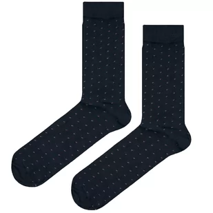 Skarpety garniturowe granatowe w kropki EM 15 - EM Men's Accessories - Skarpetki męskie - miniaturka - grafika 1