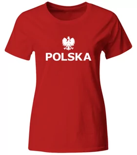 Koszulki sportowe damskie - Koszulka Kibica Reprezentacji Polski. Koszulka Damska Dla Kibica, Czerwona, Roz. XL - grafika 1