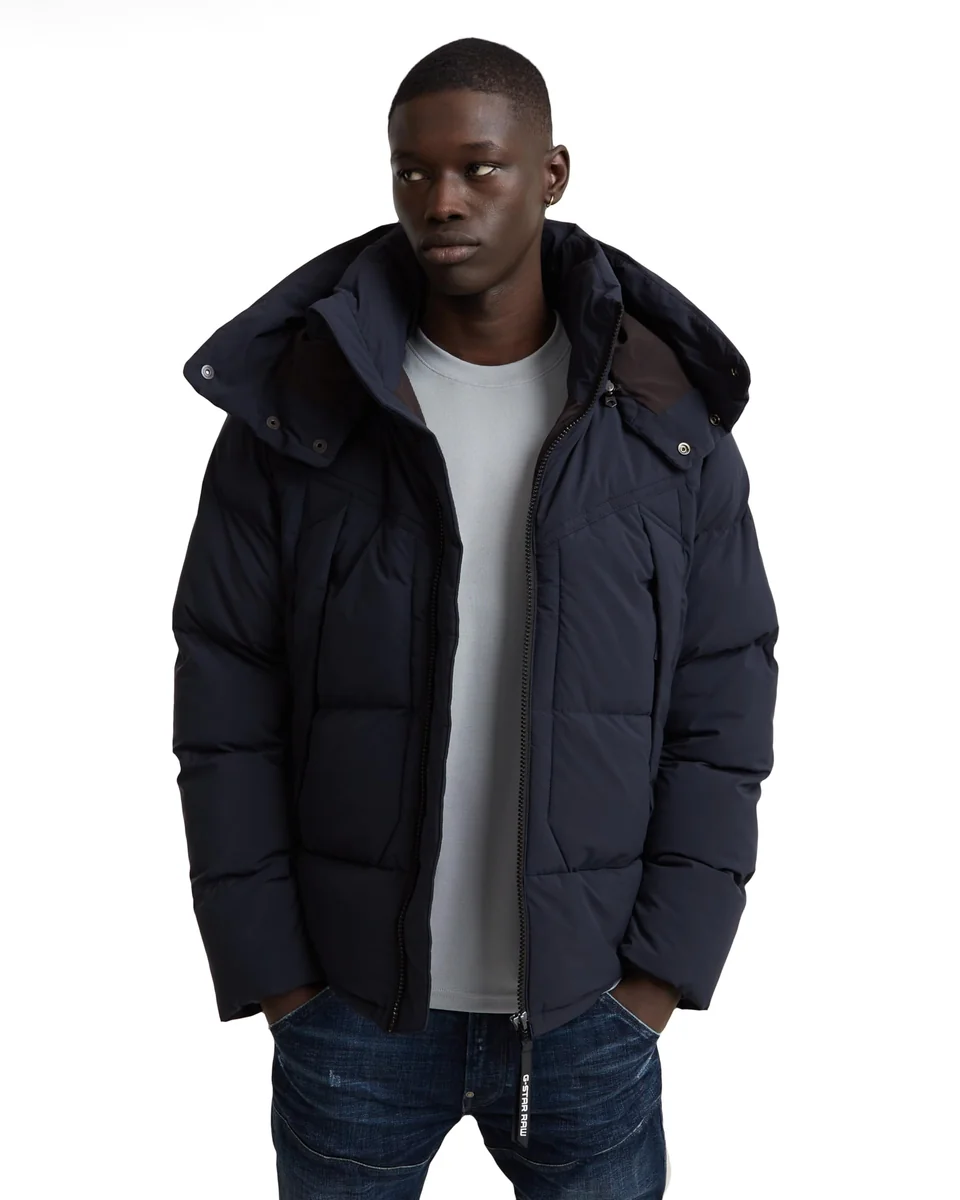 G-STAR RAW MĘSKA KURTKA PUCHOWA NA ZIMĘ Z KAPTUREM GRANATOWA XL 12FA