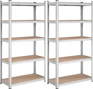 Szafy i regały magazynowe - Regały Magazynowe Komplet 2 Szt 40x90x180 Do 875KG Srebrne - miniaturka - grafika 1