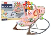 Leżaczki i huśtawki - Bujaczek Krzesełko Leżaczek Dla Niemowlaka Wibracja Dźwięk Bujak Różowy Lew - miniaturka - grafika 1