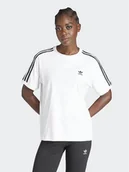 Koszulki i topy damskie - adidas T-Shirt 3-Stripes IR8051 Biały Regular Fit - miniaturka - grafika 1