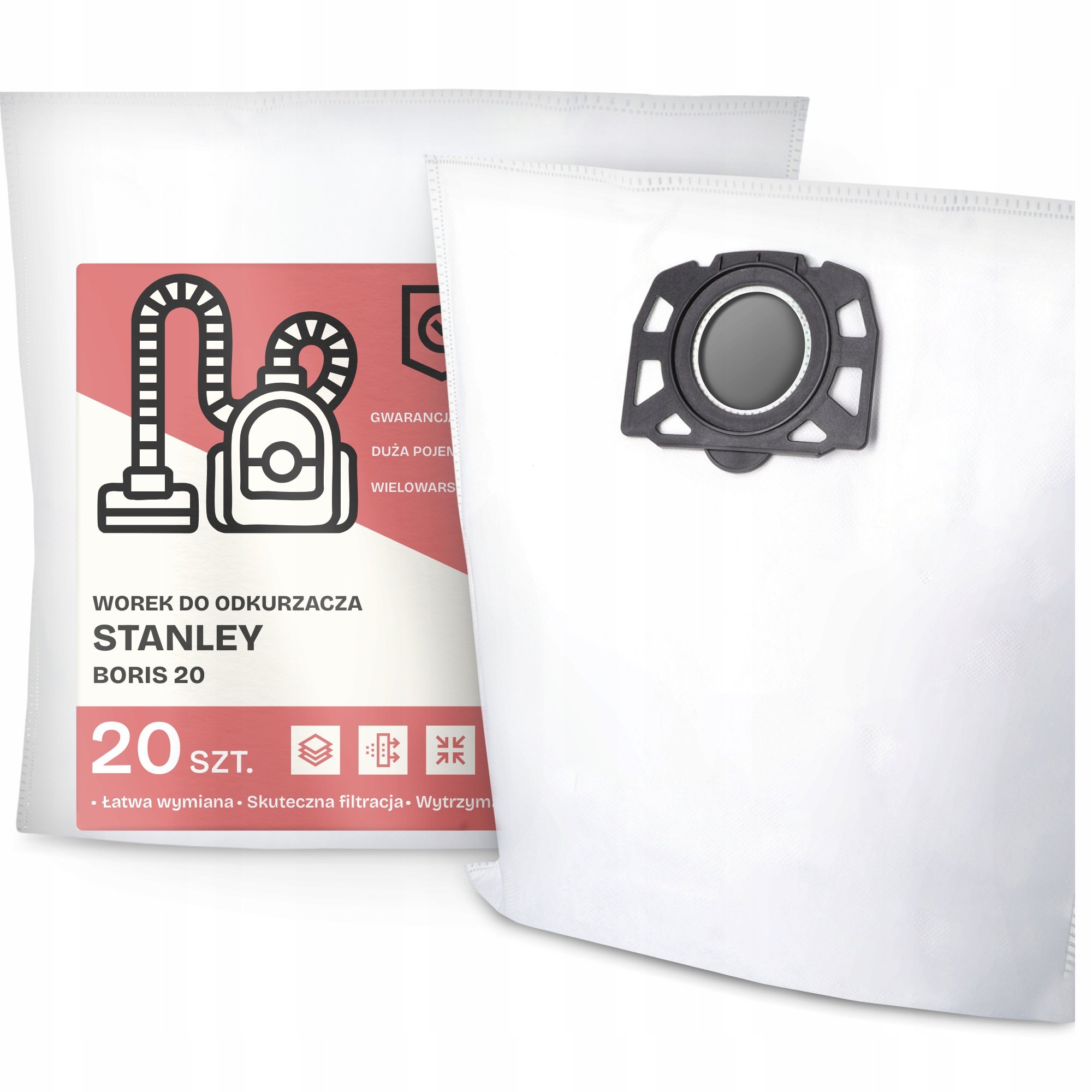 20x Worek do Odkurzacza Stanley Boris 20 Syntetyczny Flizelinowy Worki D G9