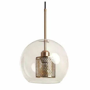Szklana lampa wisząca Nobile ABR-ZON2-E27 Abruzzo kula złoty przezroczysty - Lampy sufitowe - miniaturka - grafika 1
