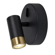 Lampy ścienne - Kinkiet ścienny Kadir czarno-złoty-przezroczysty LED 3W 4000K 270lm włącznik wym: 3,5 x 3,5 x 10 cm metal IP20 Rabalux - miniaturka - grafika 1